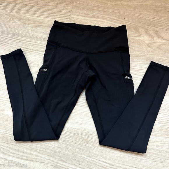 Athleta black leggings with zipped pockets XXSP - Picture 2 of 5